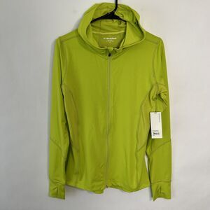 Nordic Track Full Zip Hooded Activewear Jacket Womens Size Medium Green NWT FLAW